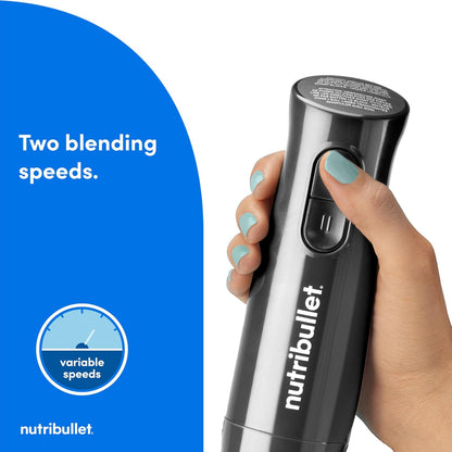 Nutribullet Lite Immersion Blender - Compact Dark Gray Design for Effortless Blending