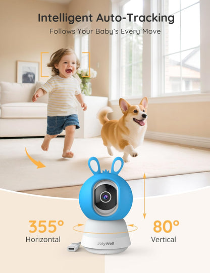 Skiennix 2K Baby Monitor - WiFi Camera with App Control, Night Vision & 2-Way Talk | 5" Display