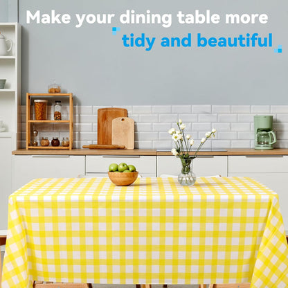 VAIPI 12 Pack Disposable Tablecloths - Pastel Plaid Gingham for Easter Parties | 108 x 54 Inch