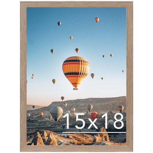 JCJMY 15x18 Picture Frame Rustic Brown for Poster Photo Picture, Horizontal and Vertical Formats for Wall Hanging, 15 x 18 Wall Gallery Poster Photo Frame for 15 by 18 Photos Posters, Rustic Brown