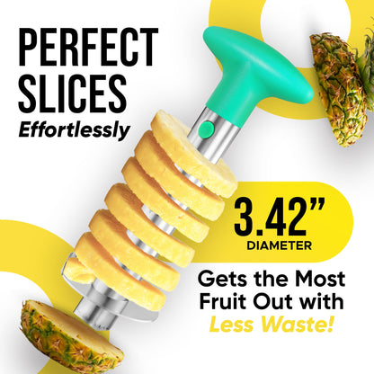 Pineapple Corer and Slicer with Triple Reinforced Stainless Steel with Thicker Blade - Easy-to-Use Pineapple Corer & Pineapple Cutter - Pineapple Slicer and Corer Tool for Easy Core Removal by Zulay