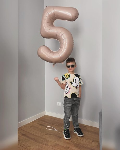 Light Brown 5 Balloon | 40-Inch Tan Number Balloon for 5th Birthday Decorations