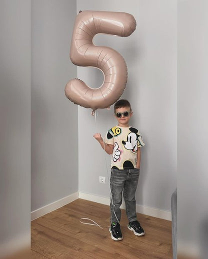Light Brown 5 Balloon | 40-Inch Tan Number Balloon for 5th Birthday Decorations