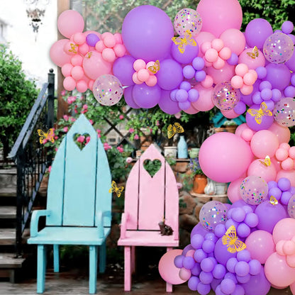 Skiennix 100 Pack 12-Inch Pink & Purple Latex Balloons | Perfect for Girls' Birthday & Baby Shower Decor
