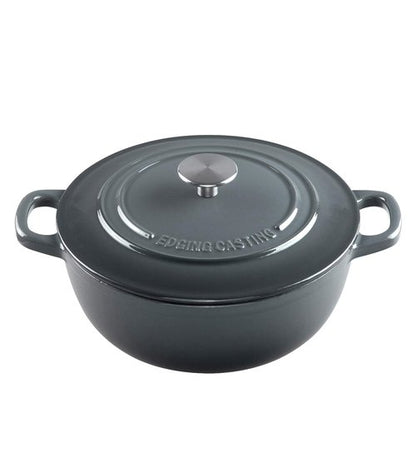 EDGING CASTING Enameled Cast Iron Dutch Ovens With Lid Dual Handle, Cast Iron Bread Oven, Suitable For Variety Stovetops, 3.5 Quart, Gray
