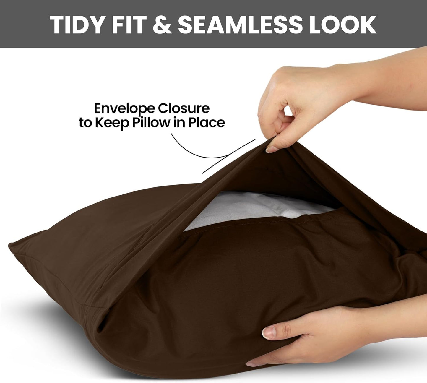 Utopia Bedding King Pillow Cases - Soft Brushed Microfiber - 2 Pack | Fade Resistant 20 x 40 Inches (Brown)