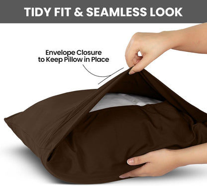 Utopia Bedding King Pillow Cases - Soft Brushed Microfiber - 2 Pack | Fade Resistant 20 x 40 Inches (Brown)
