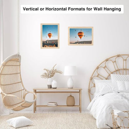 JCJMY 8x11 Picture Frame - Versatile Wall & Tabletop Display | Natural Finish for Horizontal or Vertical Mounting