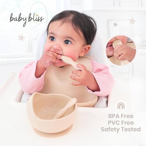 Baby Bliss Silicone Baby Spoons - Self Feeding Utensils for Infants 6 Months+, BPA Free, 6 Pack