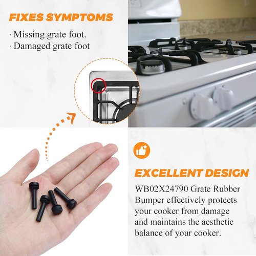 Blutoget Grate Rubber Feet - Compatible with GE Range Burner Cafe Stove Top | 24 Pack Replacement Parts