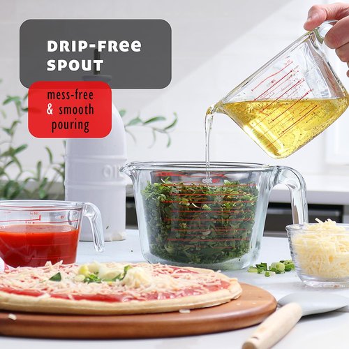 Eatex Glass Measuring Cups Set of 3 - Durable Liquid Measuring Cups | Dishwasher & Microwave Safe