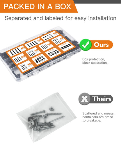 Universal TV Mounting Hardware Screw Kit Set with Box - M4 M5 M6 M8 Screws and Washers Spacers, Replacement Screws for TV VESA Mounting, Fits Most TV/Monitor up to 80 inch