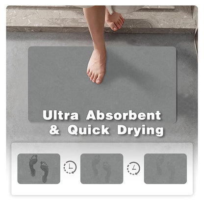 TYUU Toilet Rug, Thin Toilet Rugs U Shaped Washable Non Slip Absorbent Quick Dry Low Pile Toilet Mat, 20"x24" U Shape Light Grey