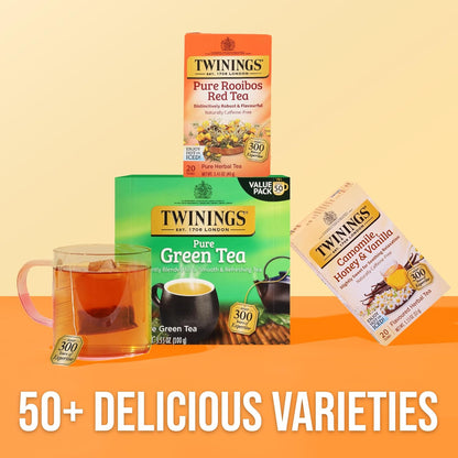 Twinings Pure Rooibos Red Herbal Tea - Sweet, Uplifting Aroma | 120 Individually Wrapped Bags
