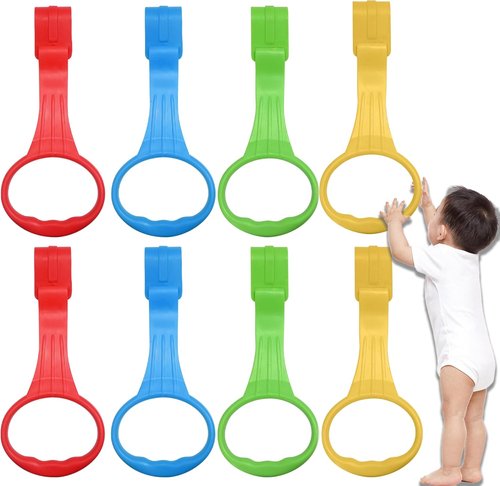 Baby Pull Up Ring - 8 Pack Stand Up Learning Assistant for Playpen & Crib | Safe & Durable