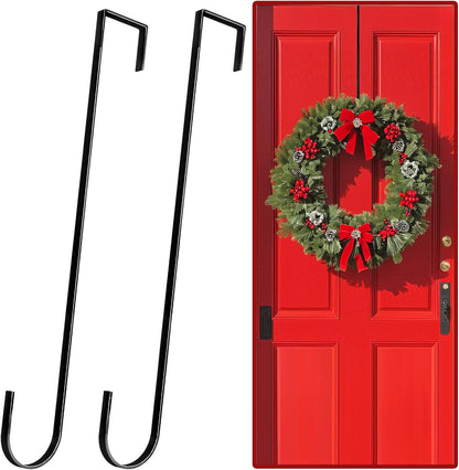 12" Wreath Hangers by [Brand Name] - Non-Scratch Over The Door Hooks for Holiday Decor | 2 Pack