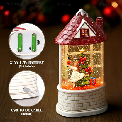 Priddop Nutcracker Snow Globe - Musical Ballerina Christmas Decoration | USB/Battery Powered, Glitter Swirl