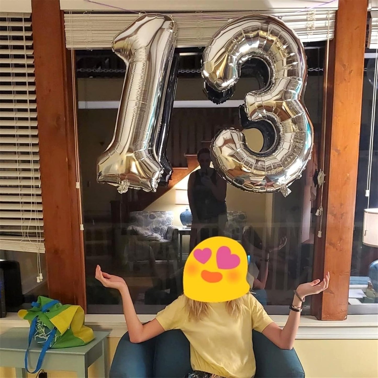 Silver 40-Inch Giant Helium Foil Number Balloon | Self-Inflating 0-9 for Birthdays & Anniversaries