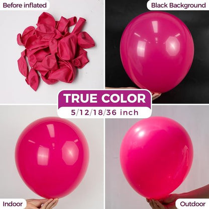 Bezente Hot Pink Giant Balloons - 36 Inch Jumbo Latex Balloons for Weddings, Parties & Events