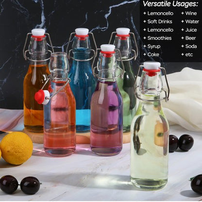 12 Pack 8.5 oz swing top glass bottles,flip top glass bottle with airtight lid for home brewing,kombucha,kefir,vanilla extract,beer,oil,vinegar,homemade juices,soda,beverages,2nd fermentation