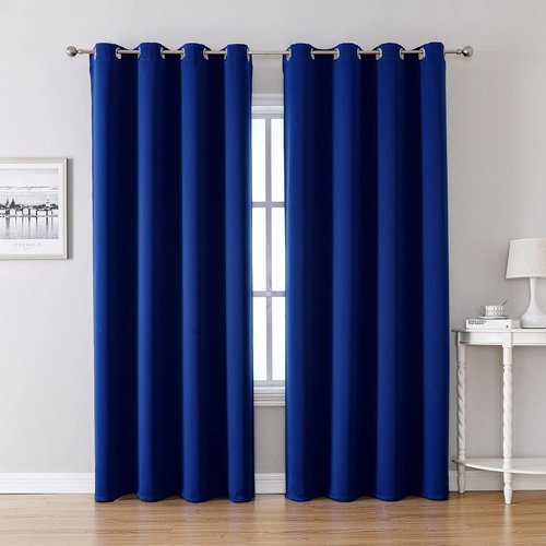 ChrisDowa Blackout Curtains - 120-Inch Long Grommet Thermal Insulated Panels | Royal Blue, 2-Panel Set