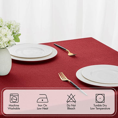 MIULEE Red Rectangle Christmas Tablecloth with Cutouts 52x70 Inch - Variation: Red 70" x 52" Rectangular