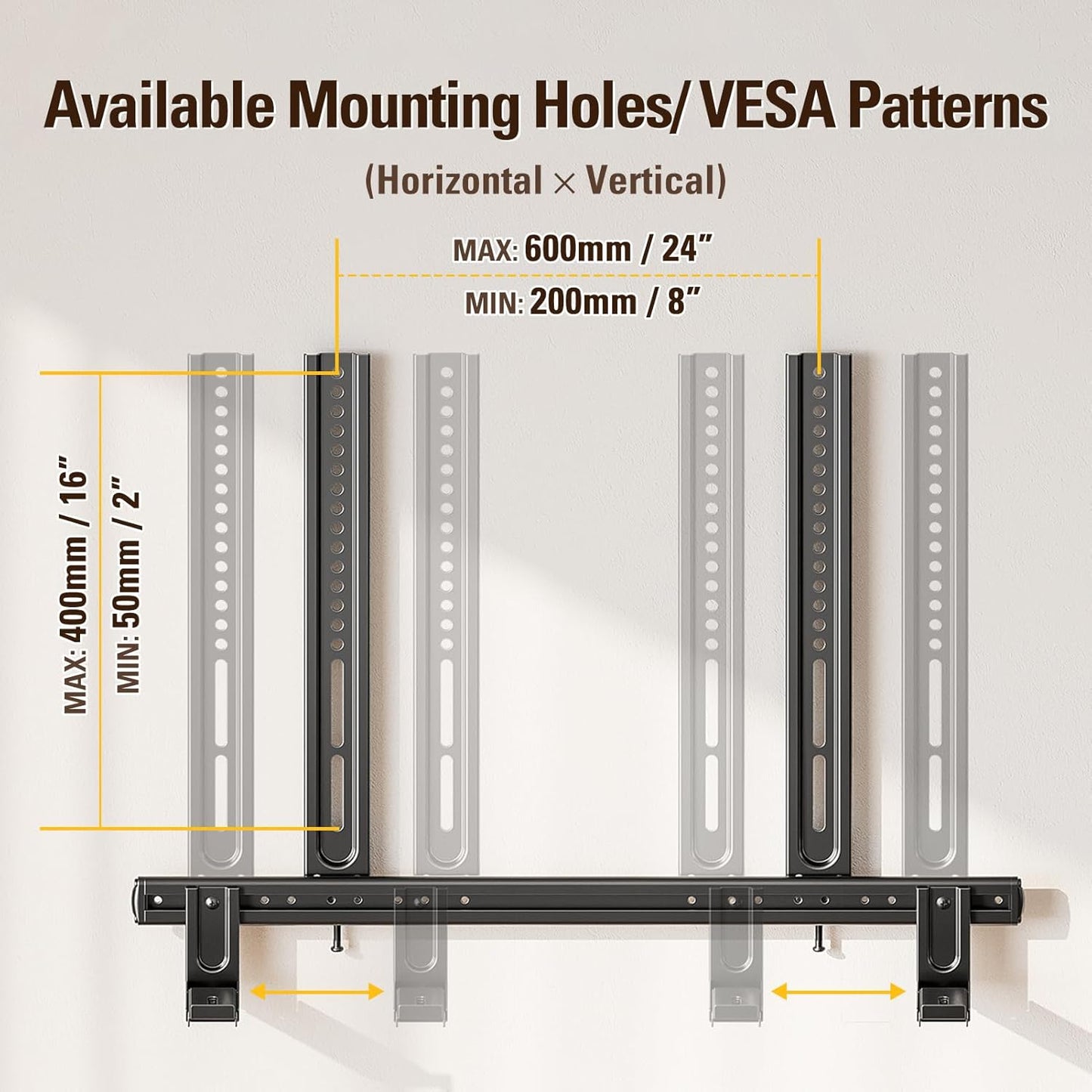 Mounting Dream Soundbar Mount - Heavy Duty Wall Bracket for Sound Bars Up to 26.5 LBS | Adjustable Height & No-Slip Base