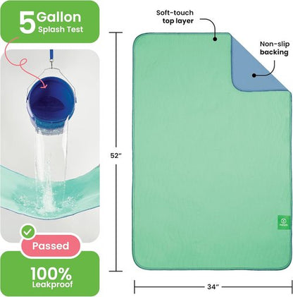 IMPROVIA® Washable Underpads - Heavy Absorbency Reusable Incontinence Pads | 34" x 52" (Pack of 4) - Waterproof Protection for Beds, Couches, and Floors