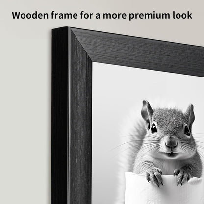 Regine Switzerland Funny Bathroom Art | Aesthetic Black and White Framed Wall Decor