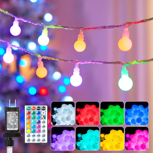Skiennix Color Changing Globe String Lights - 33ft 100 LEDs with Timer & Remote | Indoor/Outdoor Decor
