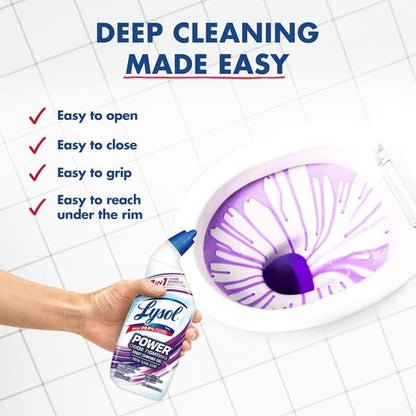 Lysol Toilet Bowl Cleaner Gel - Powerful Odor Fighting & Stain Removal | Fresh Clean Scent, 24oz (Pack of 2)