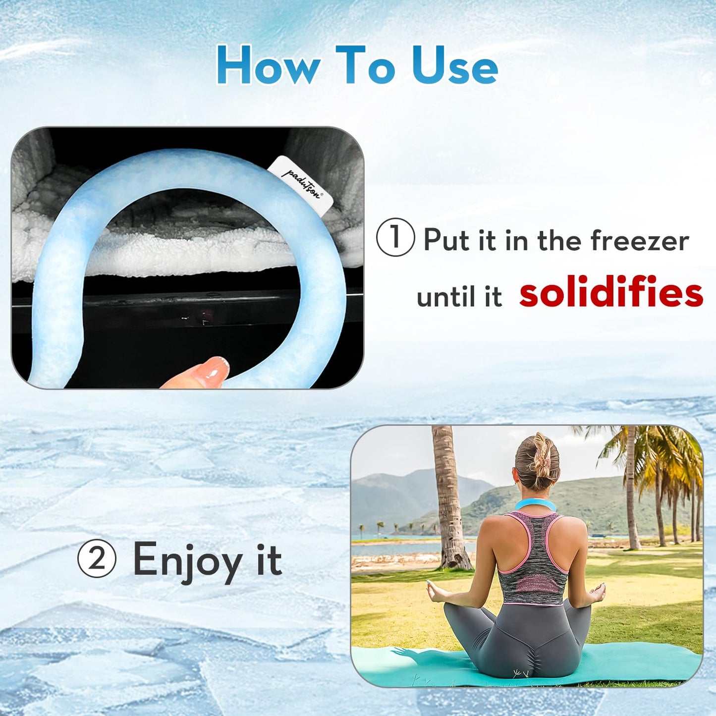 Neck CoolingTube, Reusable Ice Cooler Wearable Body CoolingProducts, Neck Coolers for Hot Weather