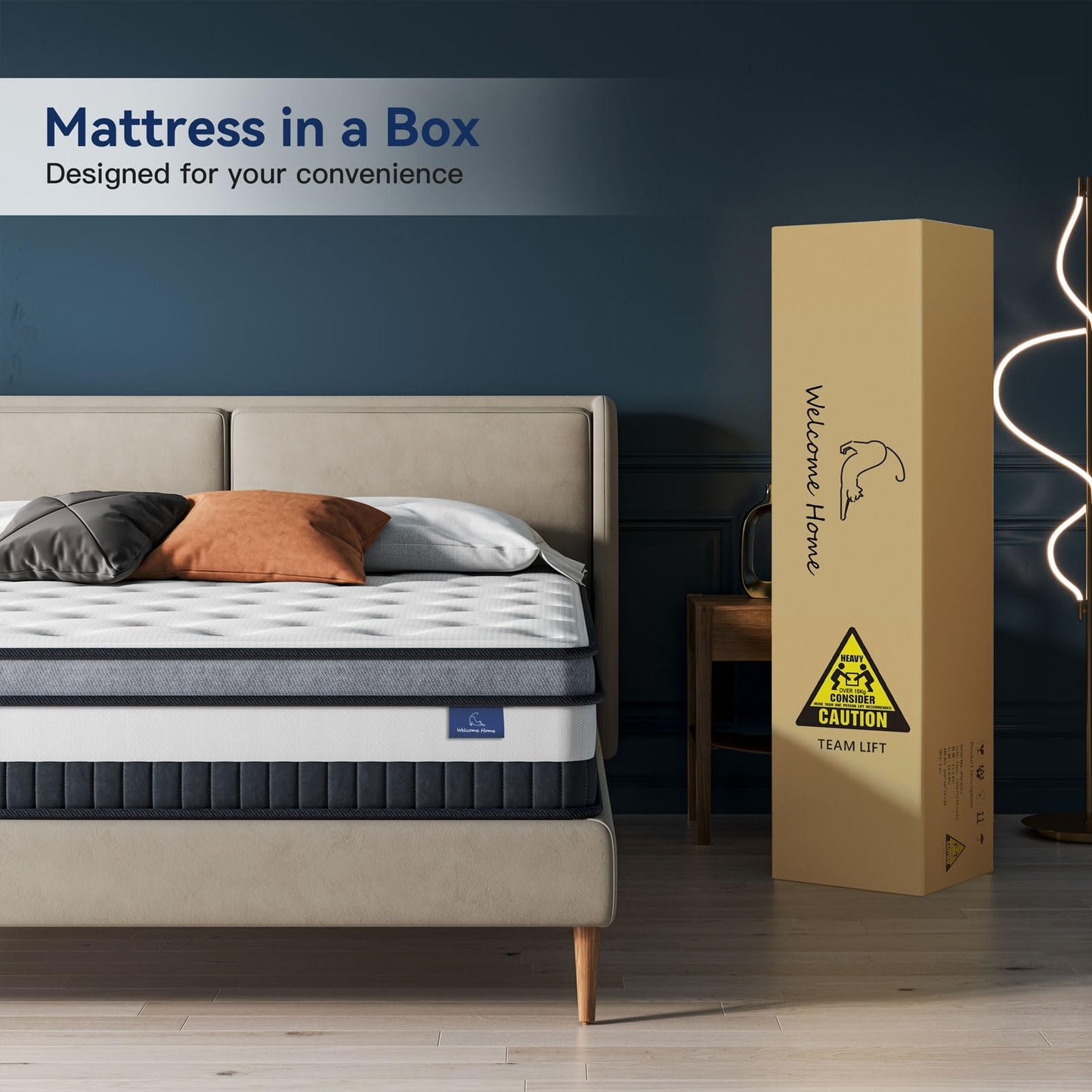 Vesgantti Queen Mattress 12 Inch Innerspring Multilayer Hybrid Queen Mattress - Ergonomic Design with Memory Foam and Pocket Spring Mattresses Queen Size - Box Top Series Medium Firm Feel