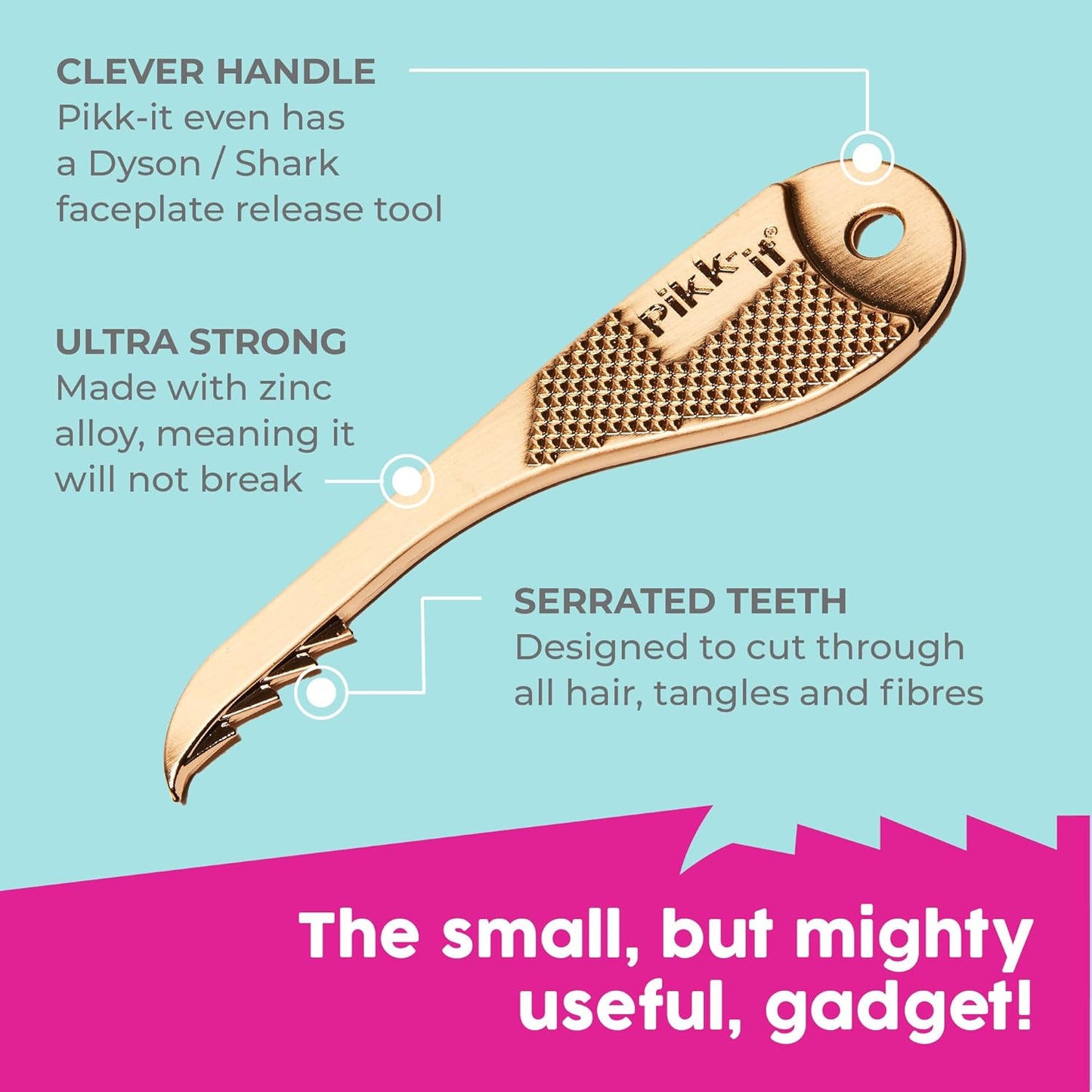 Pikk-it® Vacuum Hair Removal Tool - Effortlessly Eliminates Tangled Hair | Twin Pack for Pets & Humans