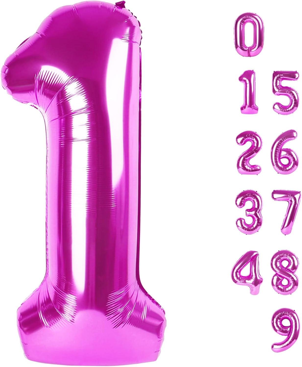 Number Balloons - 40 Inch One Balloon for 1st Birthday | Rose Purple Party Decoration
