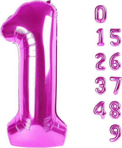 Number Balloons - 40 Inch One Balloon for 1st Birthday | Rose Purple Party Decoration