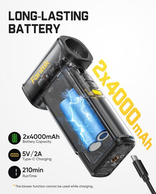 Fanttik B10 Pro Max Electric Air Duster - 130,000 RPM Brushless Motor | 6 Adjustable Gears, Rechargeable Battery