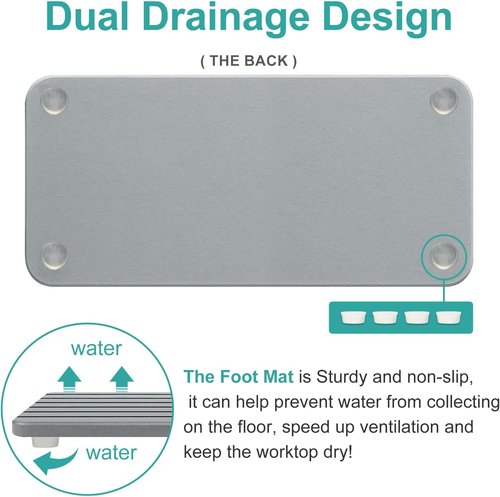Diatomaceous Earth Dish Drying Mat - Quick Drying Absorbent Stone for Kitchen & Bathroom | Versatile Sink Tray