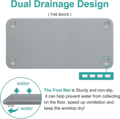 Diatomaceous Earth Dish Drying Mat - Quick Drying Absorbent Stone for Kitchen & Bathroom | Versatile Sink Tray