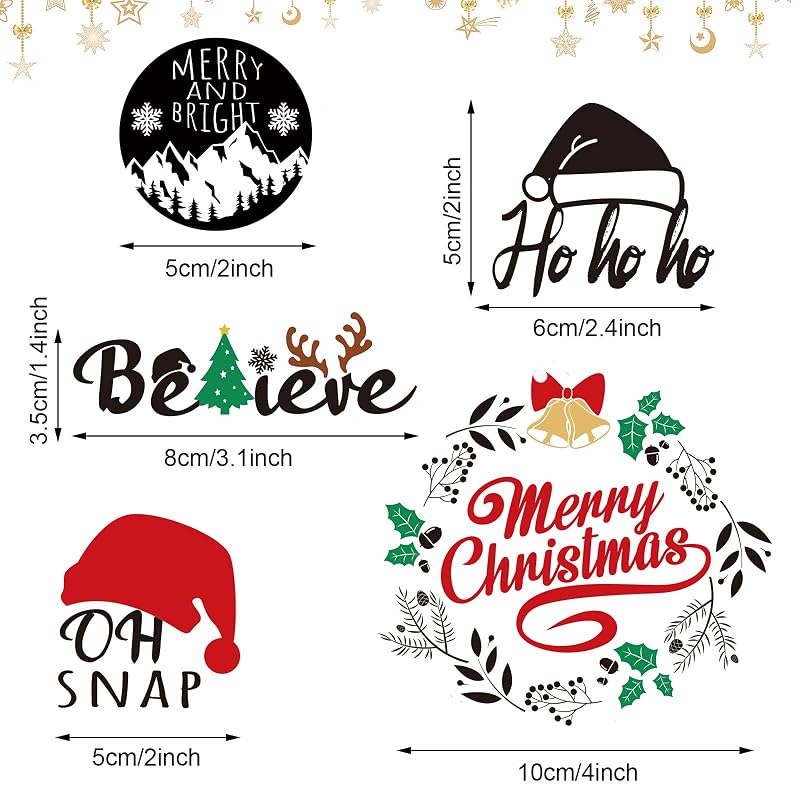 Simple Style 45 Pcs Christmas Quote Stickers - Peel & Stick Vinyl Decals (Variation of THIS listing)