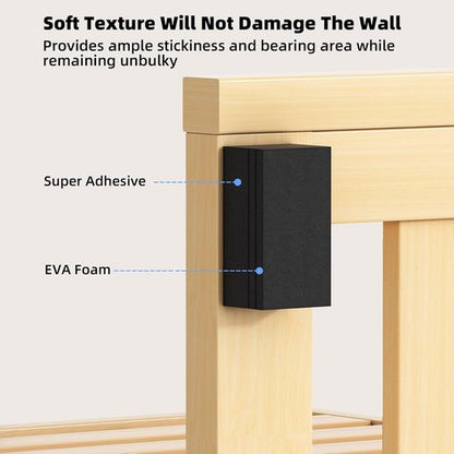 Furniture Wall Protectors, IPEROT 23Pcs EVA Foam Headboard Stoppers for Wall, Bed Stoppers for Headboard, 10Pcs (20mm Thick)+13Pcs (3mm Thick) Couch Wall Protector, Black Headboard Bumper