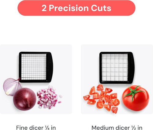 Fullstar Pro Vegetable Chopper - 2-in-1 Food Dicer with Container & Fruit Cutter | Essential Kitchen Gadget (Black)