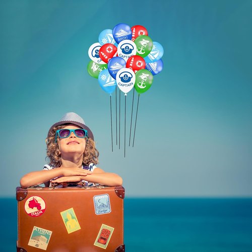 CupaPlay 50PCS Nautical Latex Balloons - Perfect for Coastal Beach & Birthday Party Decor