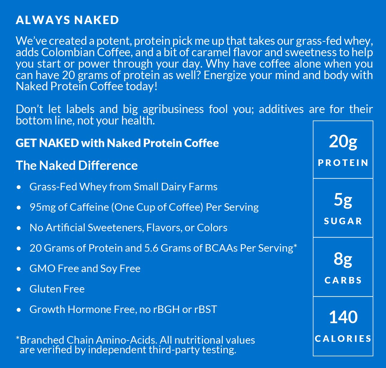 NAKED Caramel Latte Protein Coffee - Delicious Keto-Friendly Iced Protein Shake, 17 Servings