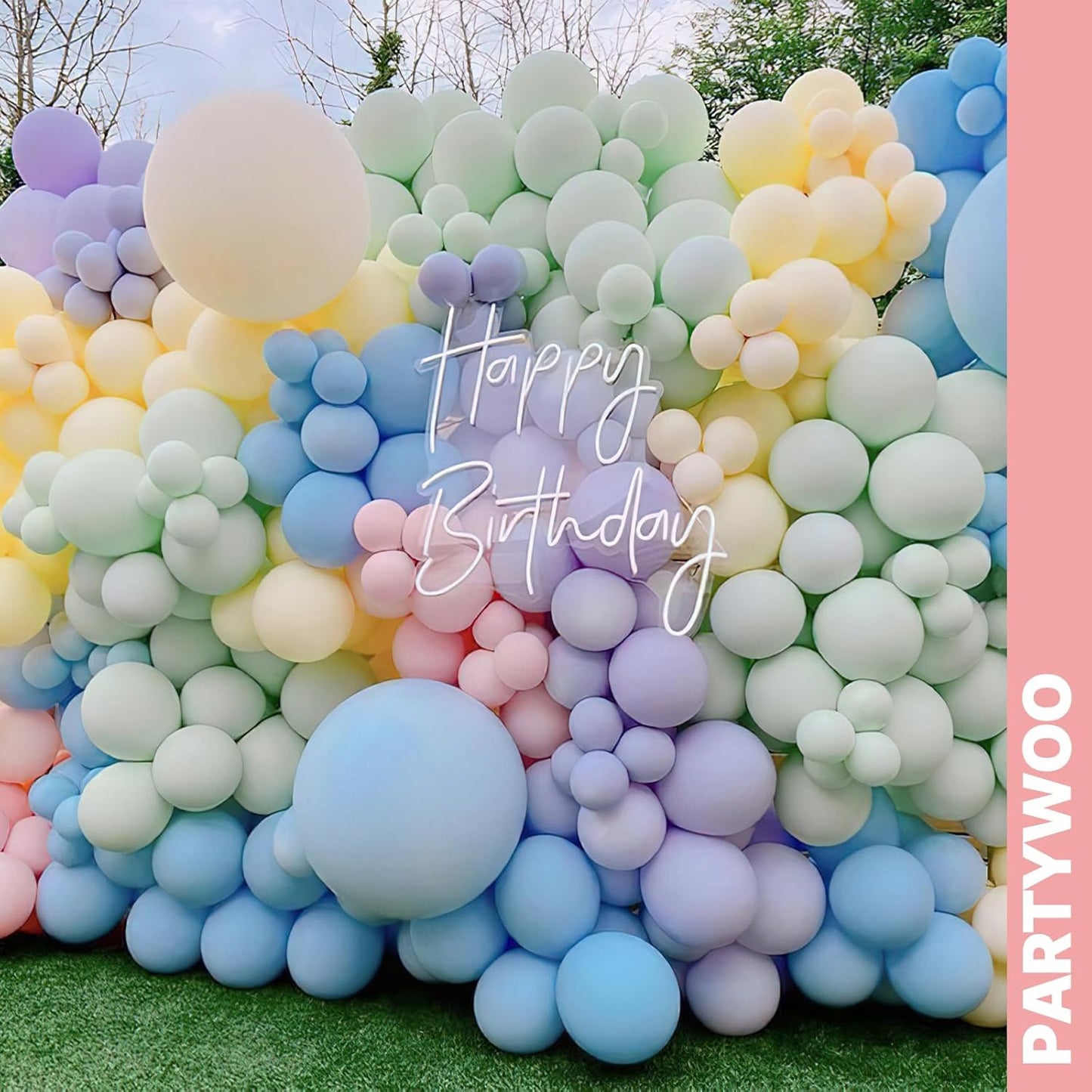 PartyWoo Pastel Balloons - 66pcs 12 Inch Latex Balloons for Baby Showers & Celebrations