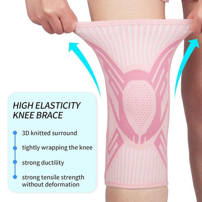 Knee Brace with Side Stabilizers Compression Knee Support for Women and Men Knee Sleeves for Running, Arthritis, Ligament Damage, Meniscus Tear, Joint Pain Relief, ACL (Pink, XL)