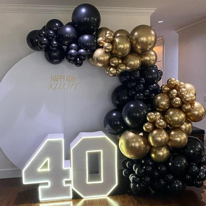 Skiennix 18 Inch Black Latex Balloons - 20 Pack of Thick, Large Round Helium Balloons for Celebrations