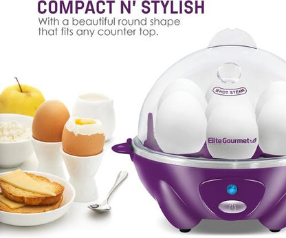 Elite Gourmet Electric Egg Cooker - 7 Egg Capacity Poacher & Omelet Maker with Auto Shut-Off | BPA Free