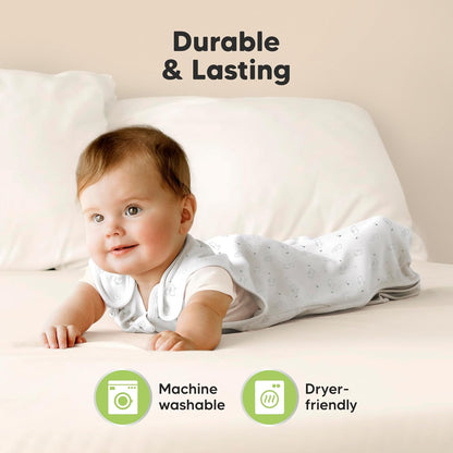 Skiennix Organic Baby Sleep Sacks - Soft & Breathable 100% Cotton Wearable Blankets | 0.5TOG, 6-18 Months (Bunnies, M)