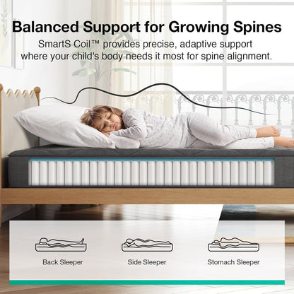 Novilla Twin Hybrid Mattress - 8 Inch Gel-Infused Memory Foam & Pocketed Coils for Back Pain Relief | CertiPUR-US Certified